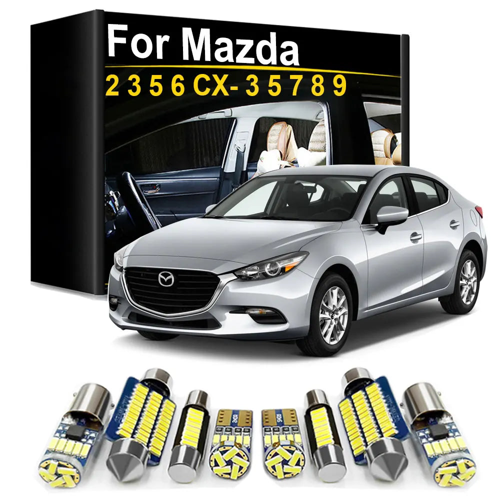 LED Interior Light Kit for Mazda CX3 CX5 CX7 CX8 CX9 2 3 5 6 1996- 2007 - Canbus Dome Map Door Trunk Bulbs | AUTOKITSHOP