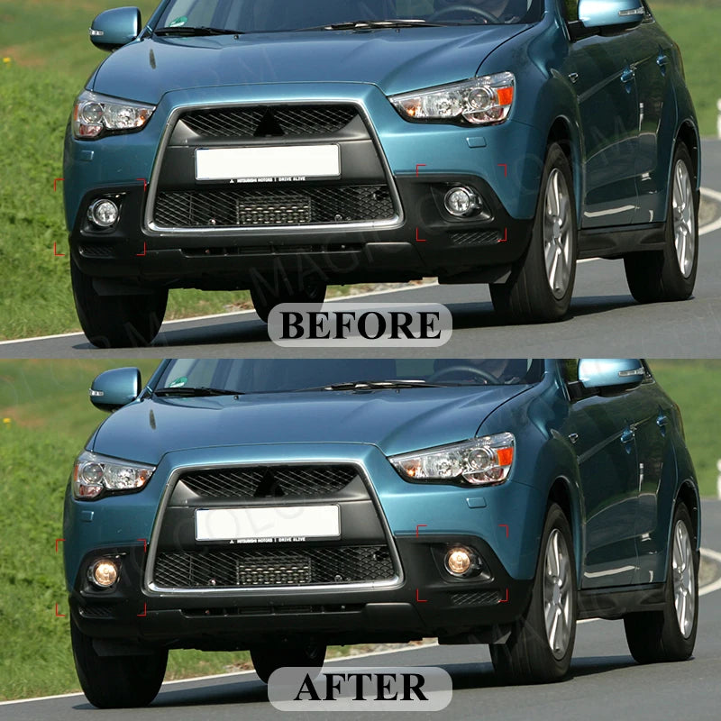 For Mitsubishi ASX 2011 2012 2013 LED Fog Light Lamp Headlights Halogen Cover Hood Frame B | AUTOKITSHOP