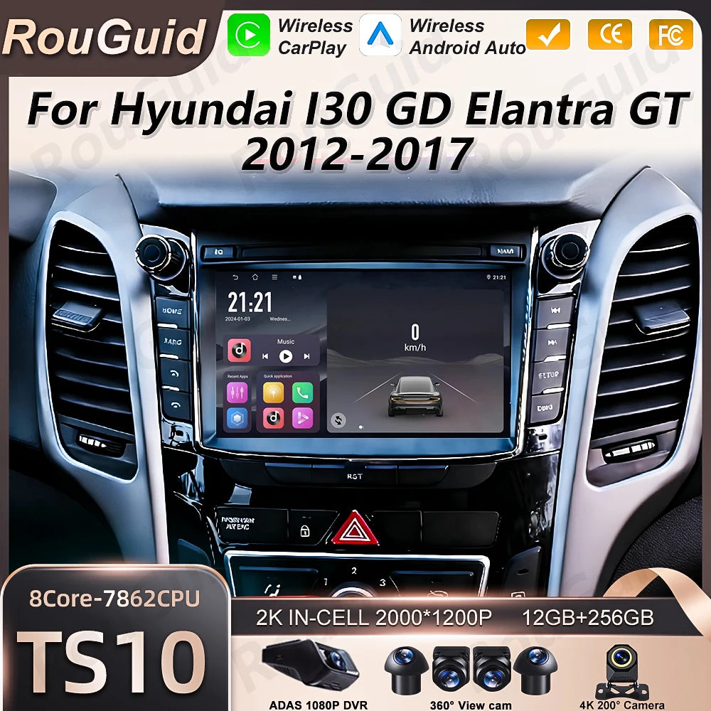 Android 16 Auto Car Radio For Hyundai I30 GD Elantra GT 2012 2013 2014 2015 2016 2017 Carp | AUTOKITSHOP