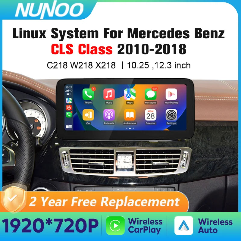 Linux Carplay Touch Screen For Mercedes Benz CLS Class C218 W218 X218 2010-2018 Car Multim