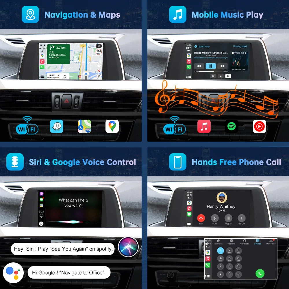 Road Top Wireless Carplay Decoder Interface For BMW X5 F15 X6 F16 2014-2020 X1 F48 2016-20 | AUTOKITSHOP