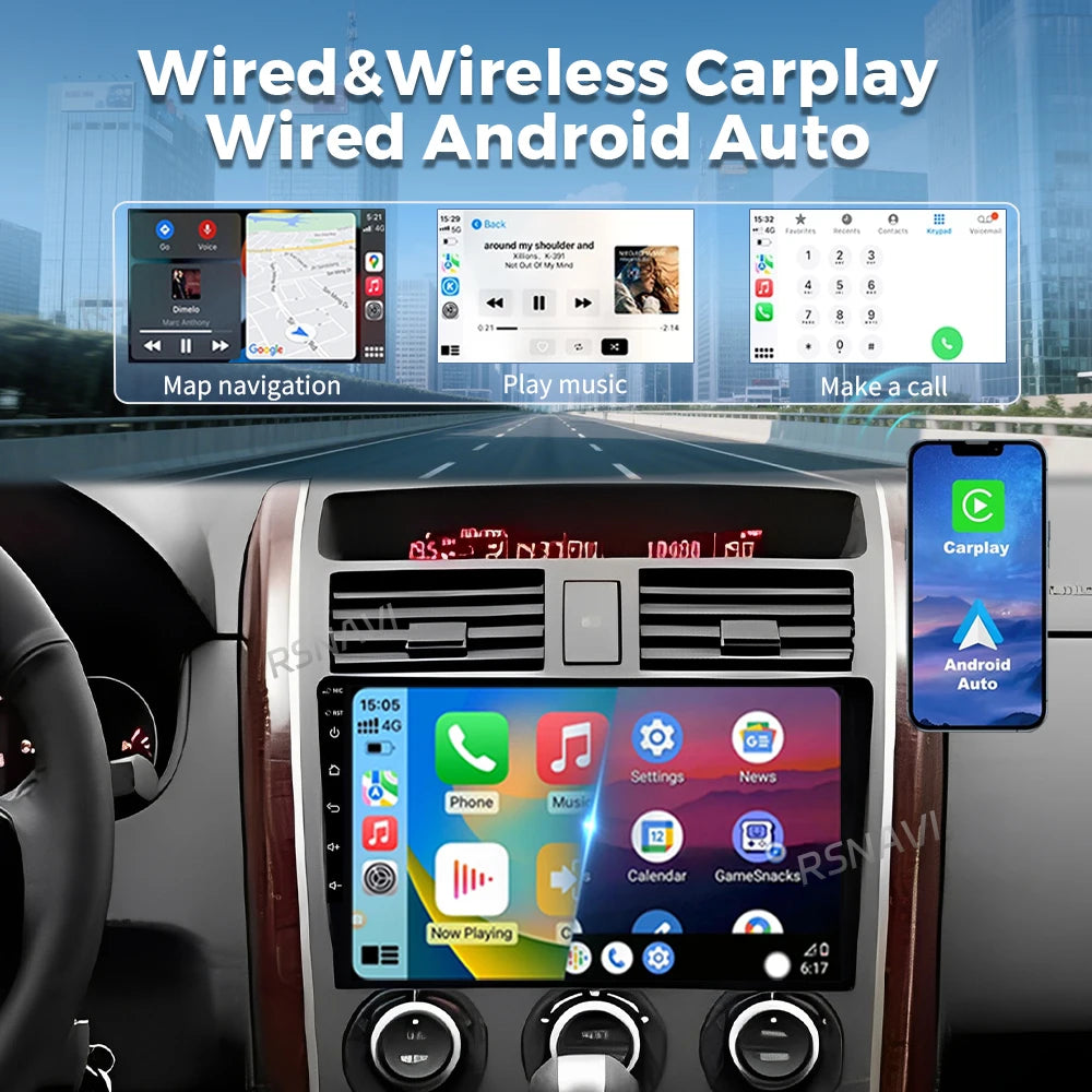 Android 16 Carplay Auto Car Radio For Mazda CX9 CX-9 CX 9 TB 2006-2016 Autoradio Multimedi