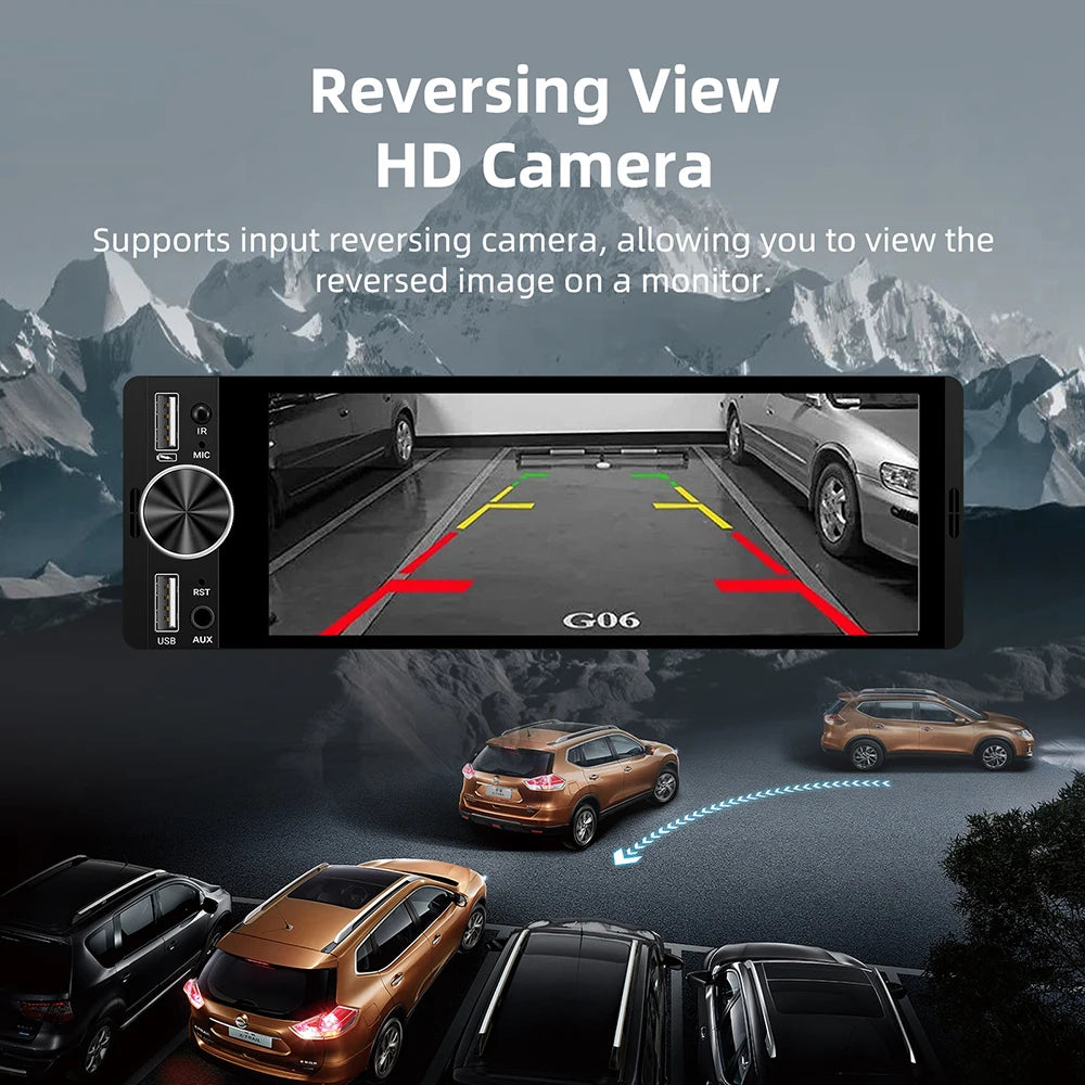 1DIN Universal MP5 6.36-Inch Car Radio Support Wireless Carplay Android AUTO AUX USB SWC B | AUTOKITSHOP