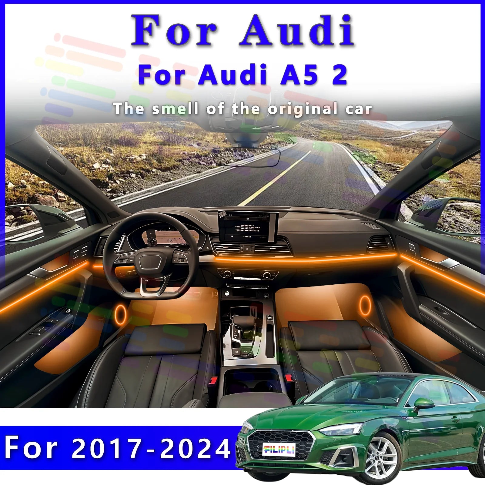 RGB - Ambient Light - for Audi A5 2017-2025 - App Control - Car Interior Lighting | AUTOKITSHOP