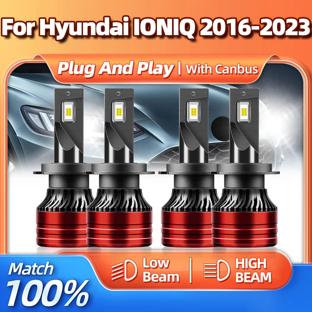 Turbo LED Headlight H7 9005 HB3 Canbus Car Lights 240W 40000LM Auto Headlamp For Hyundai I