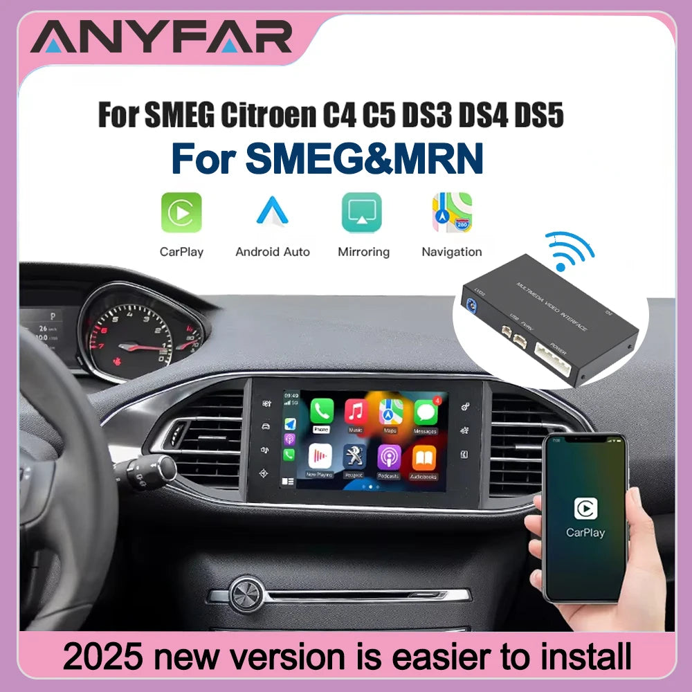 CarPlay & Android Auto Wireless For Peugeot Citroën SMEG - Compatible with 208 308 308 508