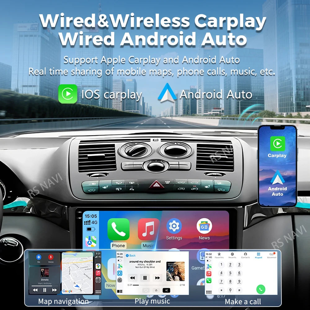 Android 16 For Benz Vito 2 Viano 2 W639 2003- 2015 2K QLED Android Car Radio Multimedia Vi