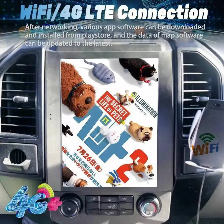 Android 15 Multimedia Carplay Video Player Bluetooth For Ford Raptor F150 2016-2021 12.1In