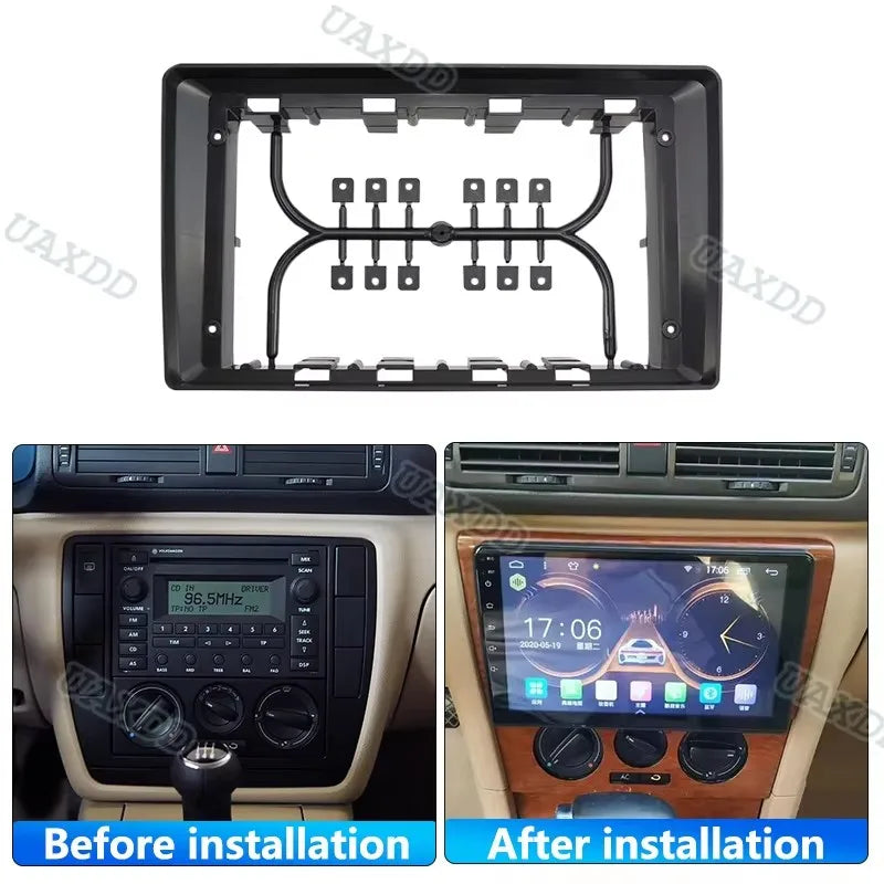 For VW 2004-2010 PASSAT B5 B6 9inch 2Din Car Radio Plastic Fascias Panel Dashboard Frame I