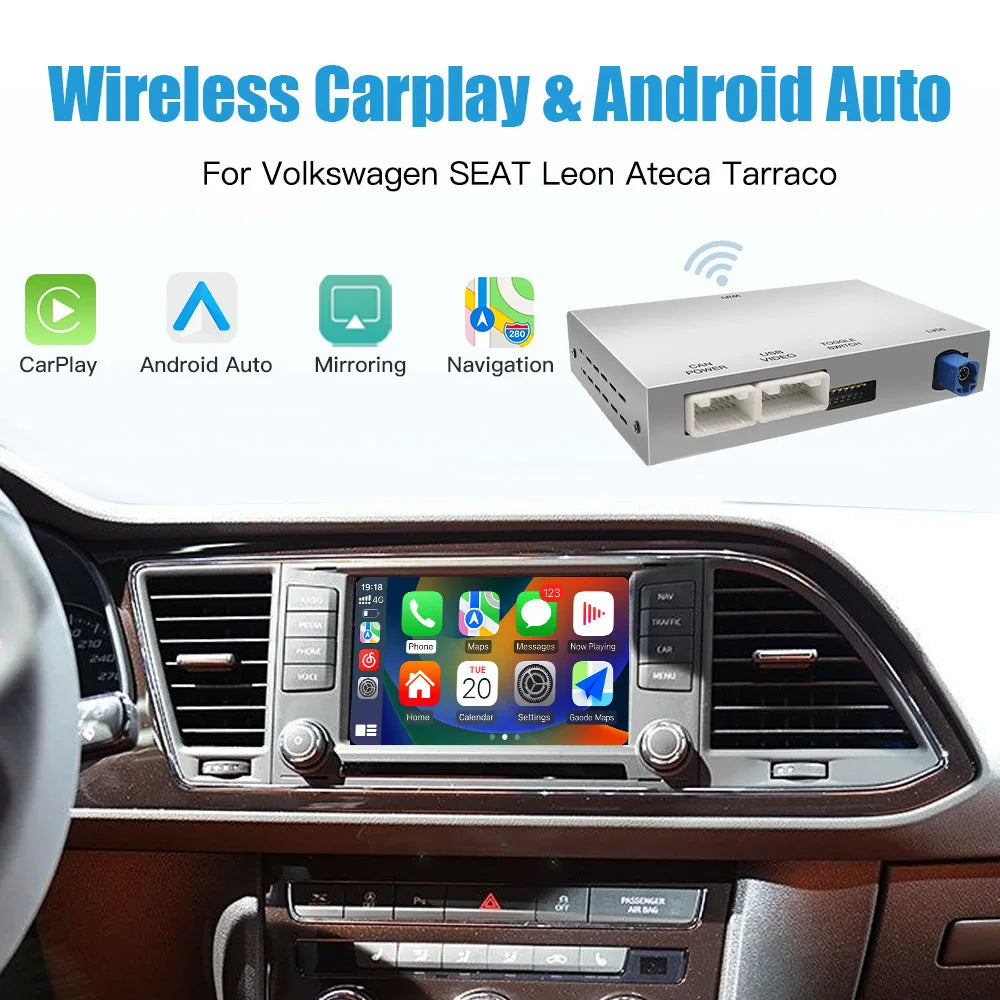 AUTOABC Wireless carplay Android Auto for Volkswagen SEAT Leon passat b8 Airplay mirror Wi | AUTOKITSHOP