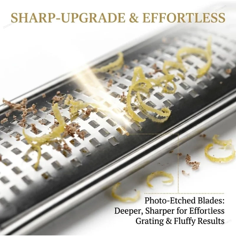 Double Sided Stainless Steel Cheese Grater Lemon Zester Garlic Ginger Shredder Slicer Non-slip H - Automotive LED Light