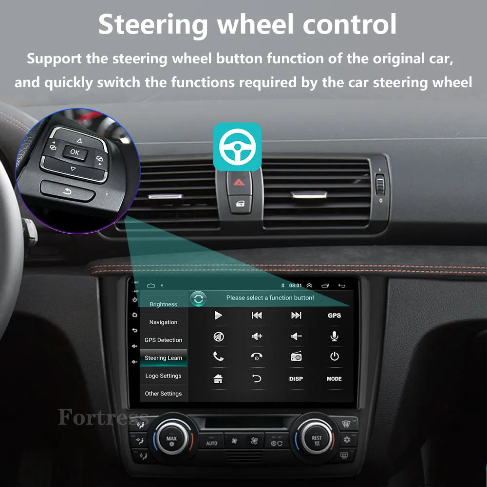 Android 16 For BMW 1-Series E88 E82 E81 E87 2004 - 2011 2K QLED Android Car Radio Multimed