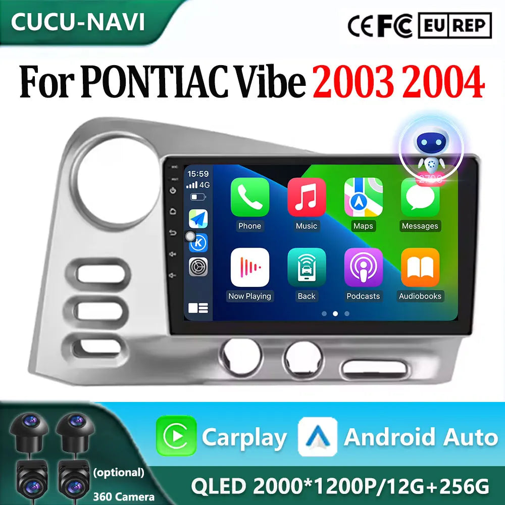 Car Stereo Radio For PONTIAC Vibe 2003 2004 Multimedia Player Wireless Carplay Android Aut | AUTOKITSHOP