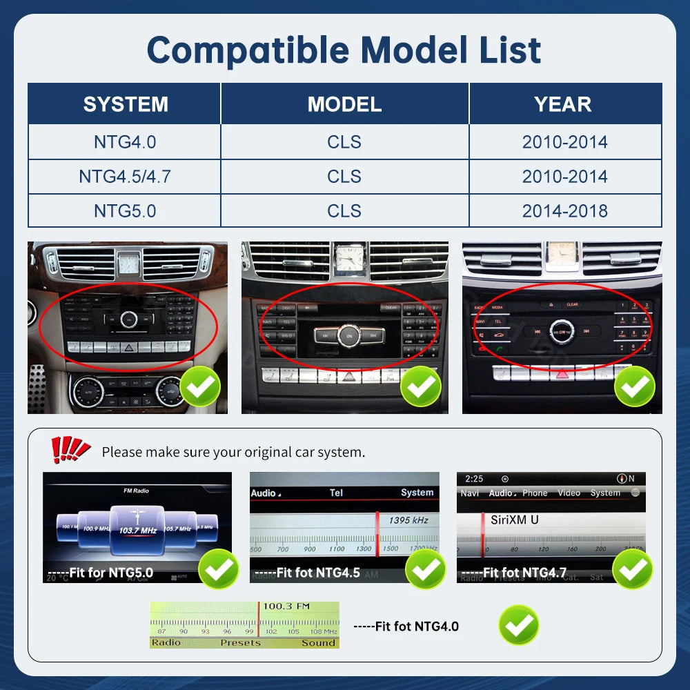 CN 12.3'' Multimedia Display For Benz CLS 2010-2018 NTG4.0 NTG4.5 NTG5.0 Touch Screen Wire | AUTOKITSHOP