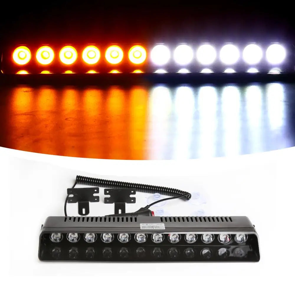 12 LED Strobe Warning Alarm Light Auto Warning Lamp Window shield Flashing Emergency Sucke | AUTOKITSHOP