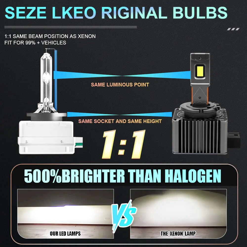 1000W D3S LED D1S Headlight Bulbs D Series Canbus HID D2S D3S D4S D8S D1R D2R D3R D4R Two-
