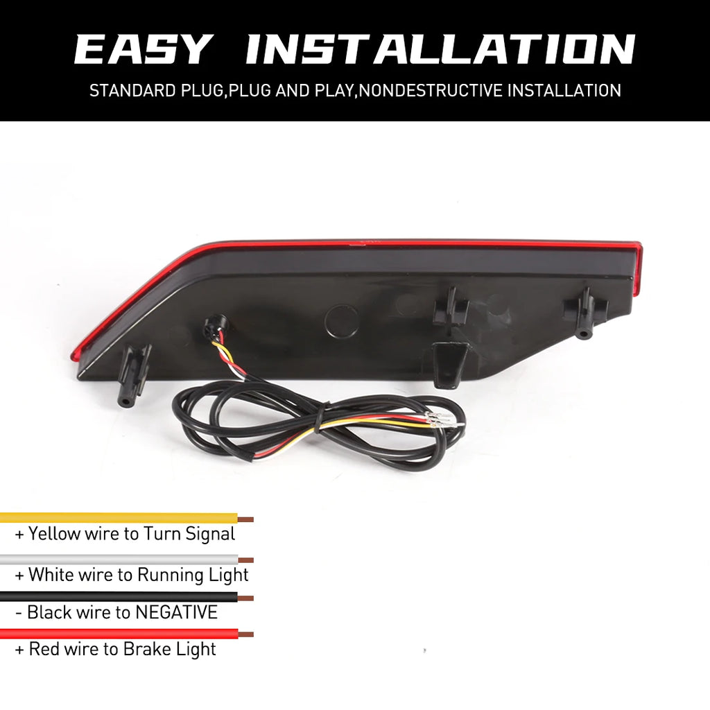 LED Bumper Reflector Lights For Mitsubishi Pajero Shogun Montero 2019 2020 2021 Dynamic Tu | AUTOKITSHOP
