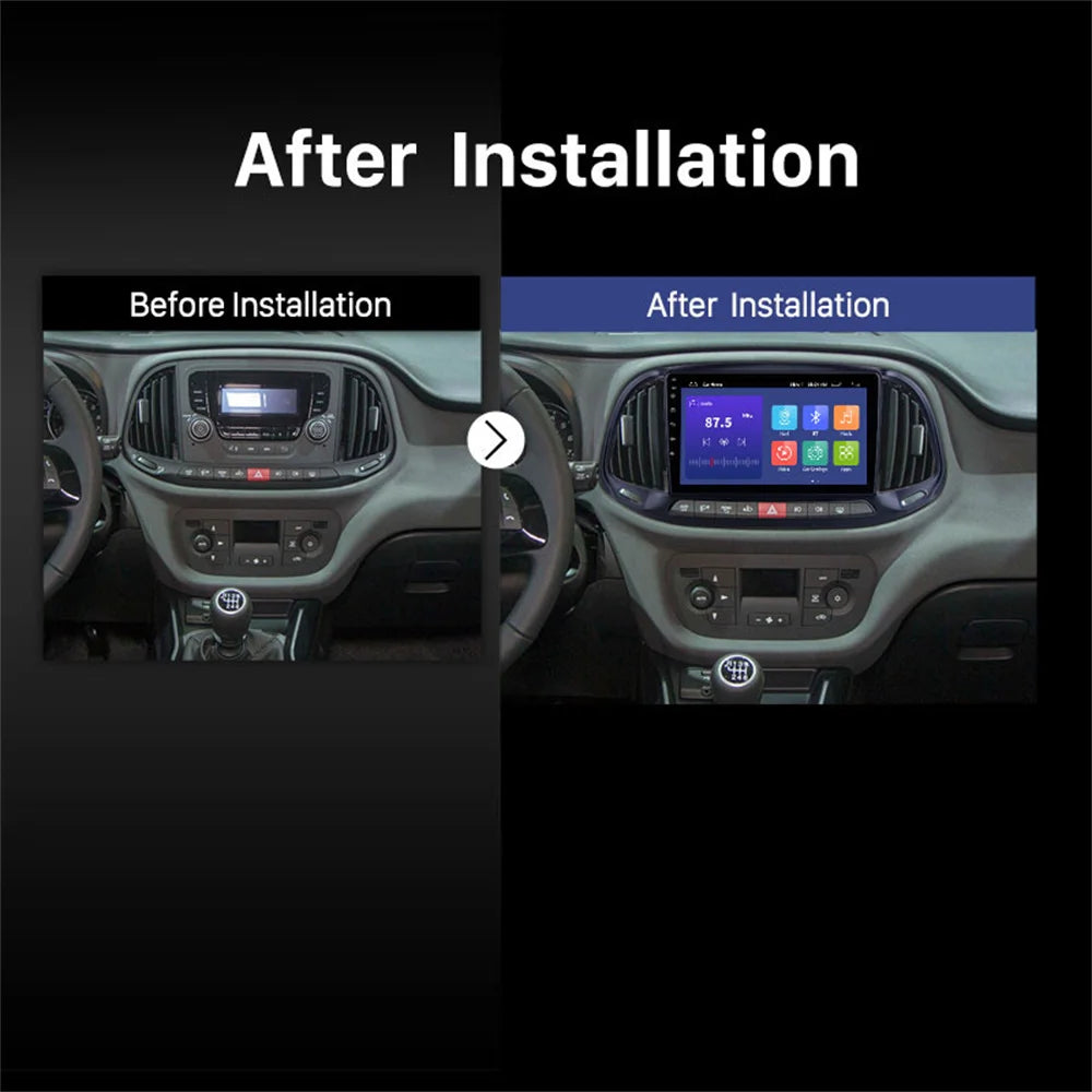 2.5D Screen 9" Android 10.0 Radio Stereo GPS Navi Bluetooth w/Car Player For Fiat Doblo 20
