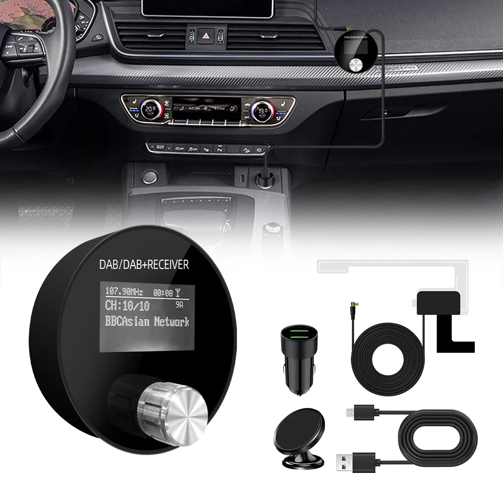 DAB+ Car Digital Radio FM Receiver 1.2 Inch Screen DAB for European Android Car Audio Sign | AUTOKITSHOP
