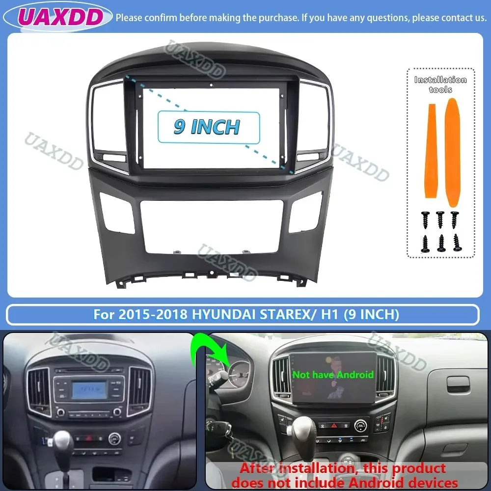 For 2015-2018 Hyundai STAREX H1 9inch Car stereo radio Android frame panel fascia cable vi