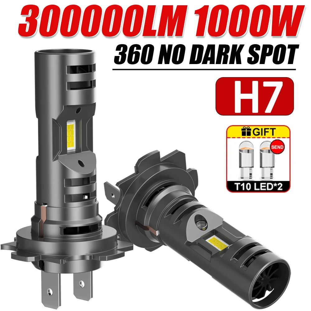 H7 Car Headlights LED Lights for Car CSP Headlight Bulb 6000K White Day Running Automobile