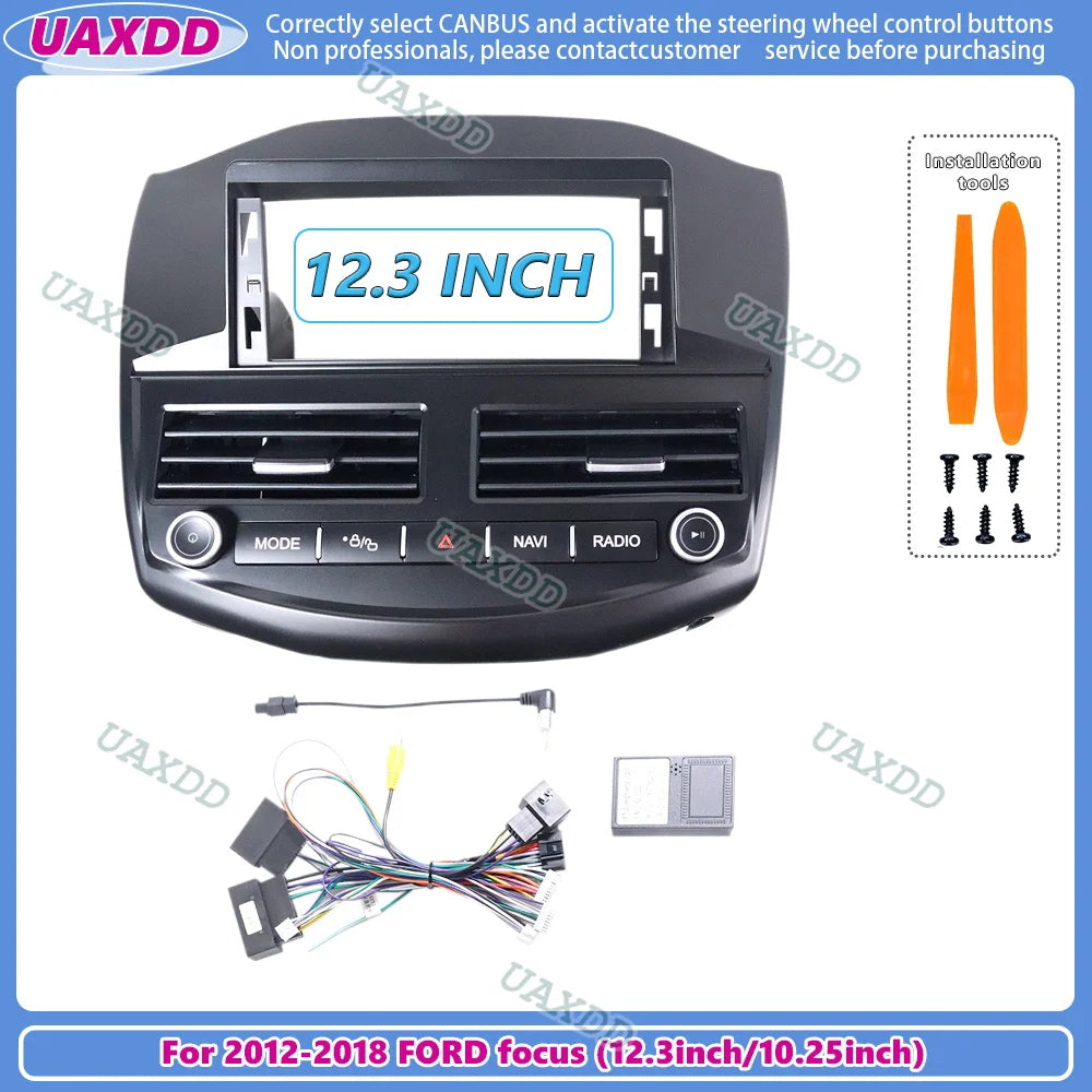 For 2012-2018 FORD focus 12.3 10.25 inch 2Din Car radio Android frame panel Center fascia