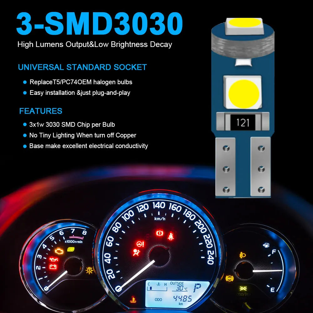 LED Interior Light Kit for Car Dashboard Warning Indicator Ashtray Lamp Instrument Light Pathway Lighting - Canbus Er...