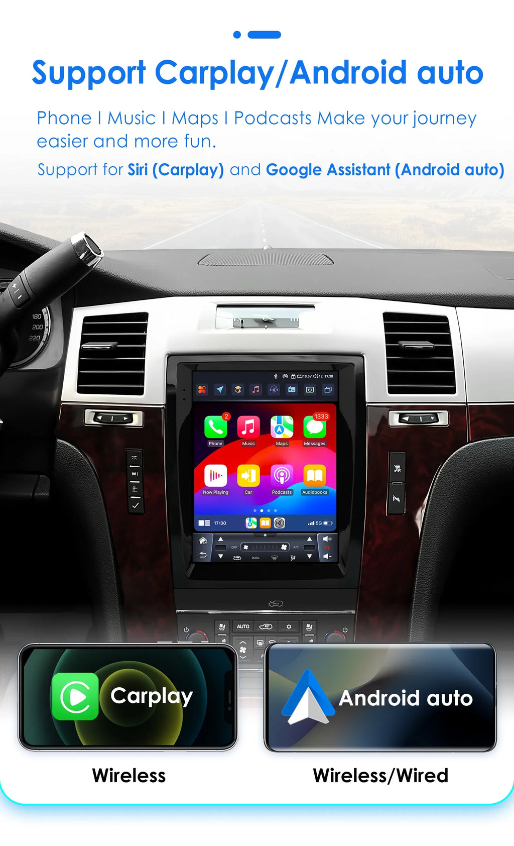 9.7"Android 13 Auto Car radio for Cadillac Escalade SLS 2007-2012 2013 2014 DSP Carplay mu