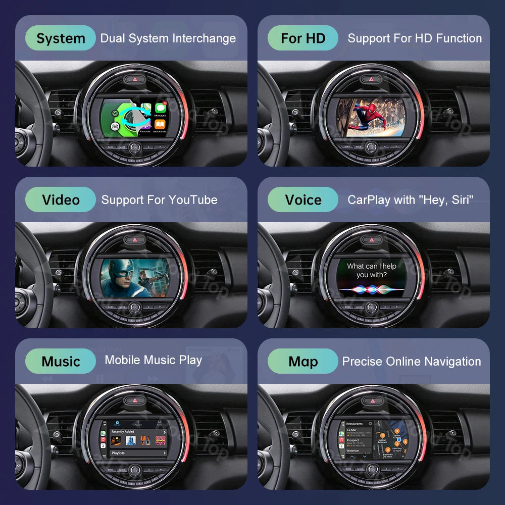 Wireless CarPlay Android Auto for Mini R55 R56 R57 R58 R59 R60 R61 F54 F55 Clubman Country