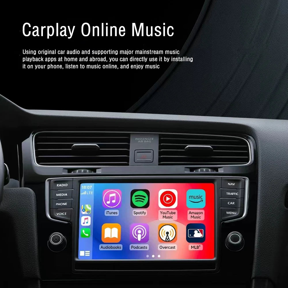 WRWD New 2 in 1 Mini Wireless Carplay Ai Box Plug&Play BT WiFi Wired To Wireless For Apple