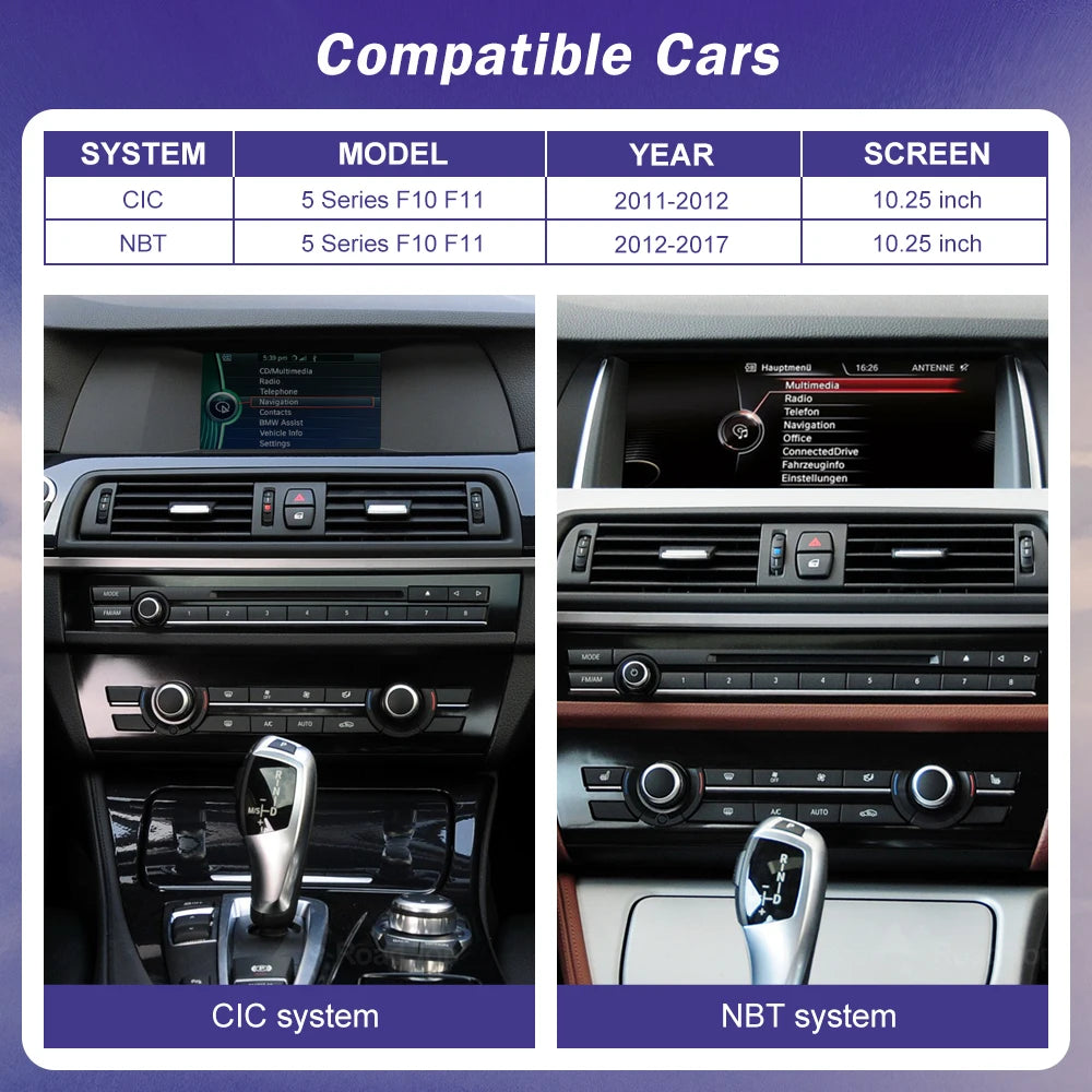 1920*720 Multimedia Car Radio Screen For BMW 5 Series F10 F11 CIC NBT System 2011-2017 Wir | AUTOKITSHOP