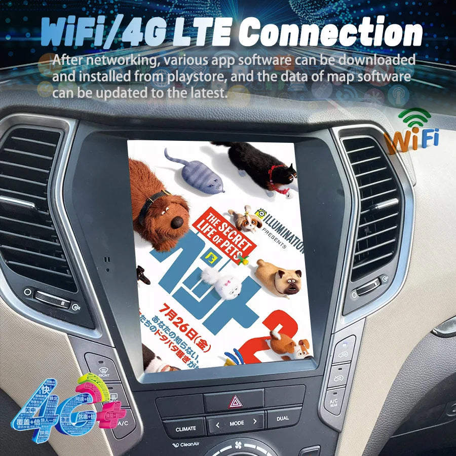 For Hyundai Santa Fe Ix45 2013 2014 2015 2016 2017 2018 Car GPS Multimedia Video Player An