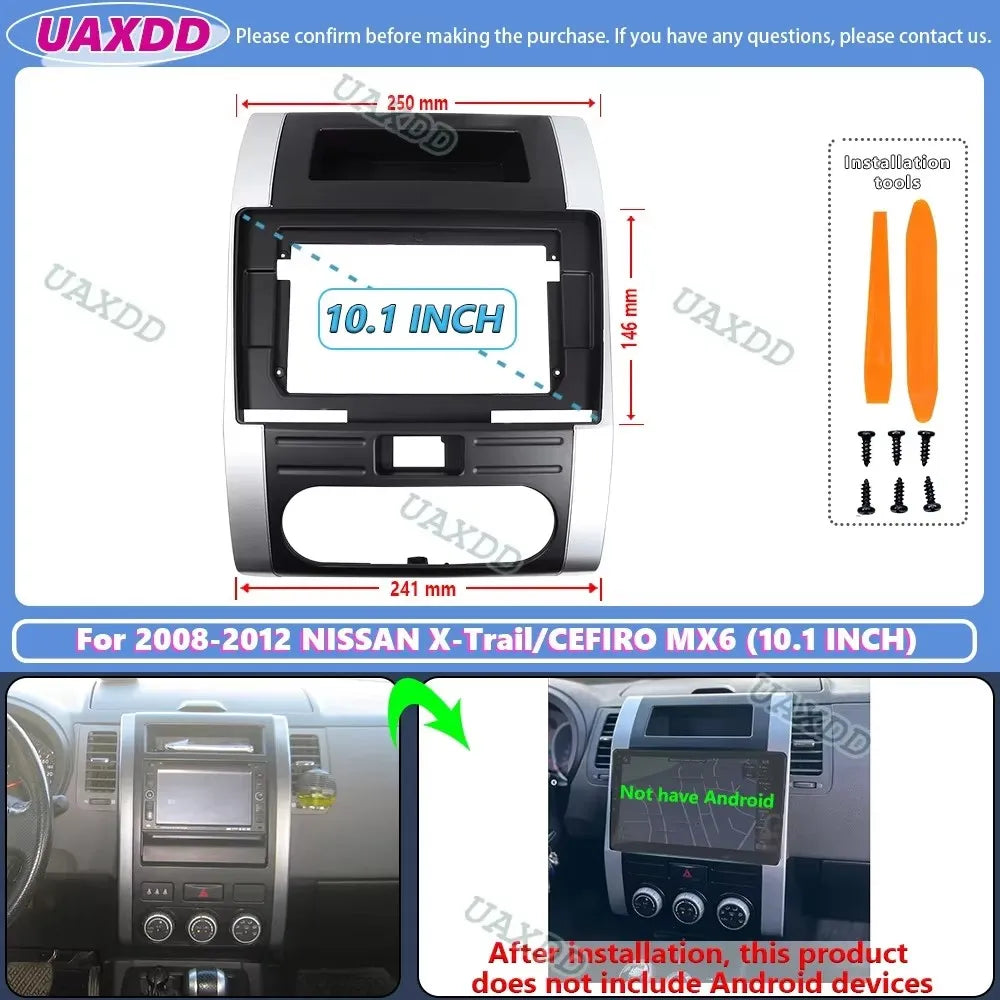 For 2008-2012 NISSAN X-Trail CEFIRO DONGFENG FENGDU MX6 10.1INCH 2 Din Car Android frame p