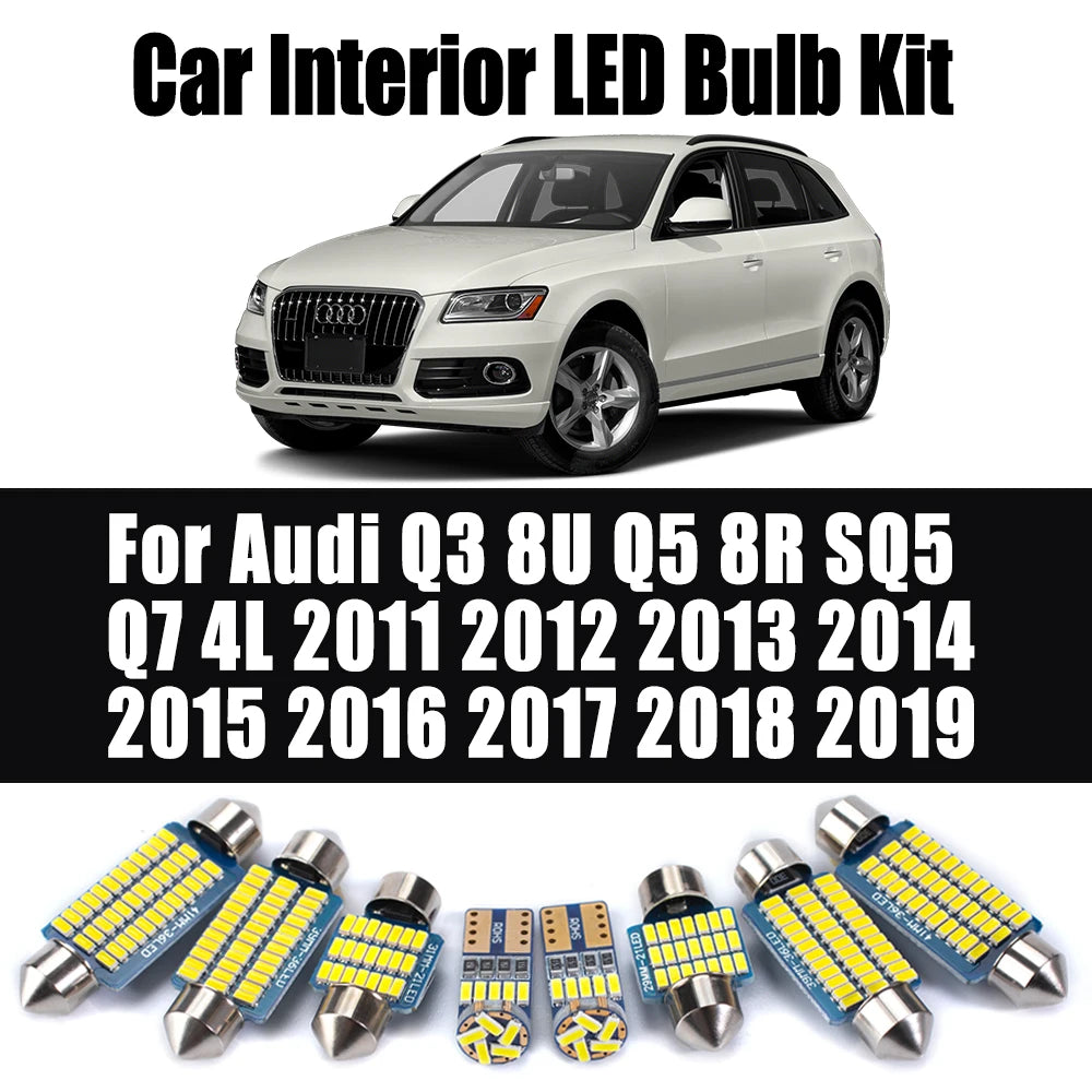LED Interior Light Kit for Audi Q3 8U Q5 8R SQ5 Q7 4L 2012-2018 - Canbus Dome Map Door Trunk Bulbs | AUTOKITSHOP