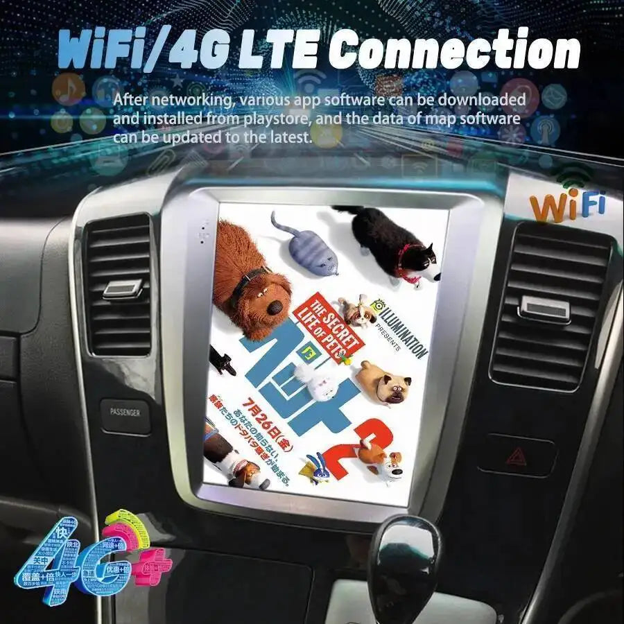 Stereo Android 15 For TOYOTA Alphard A10 Series Vellfire BT Vertical Screen HU GPS 9.7''DS
