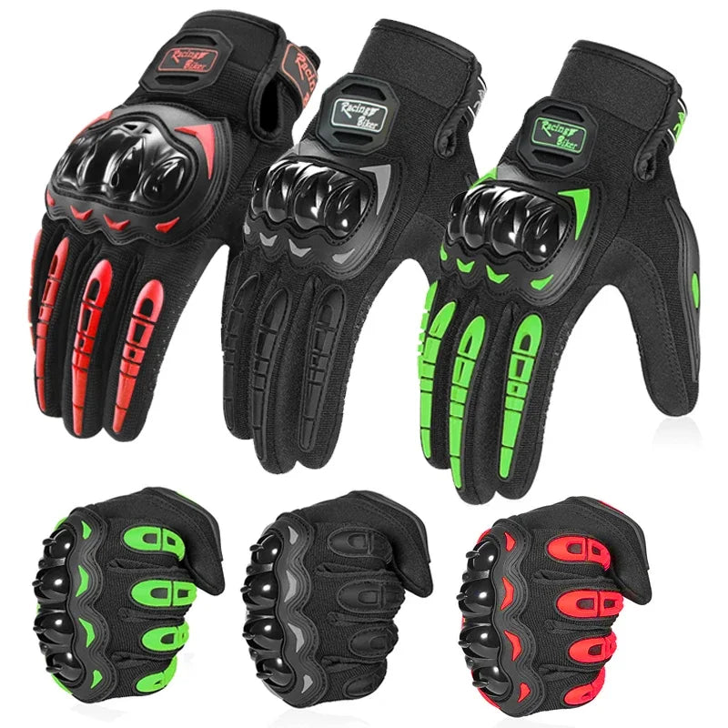 Motorcycle Gloves Guante Waterproof Touch Screen Full Finger Gloves Protective Anti-fall Guantes - Automotive LED Light