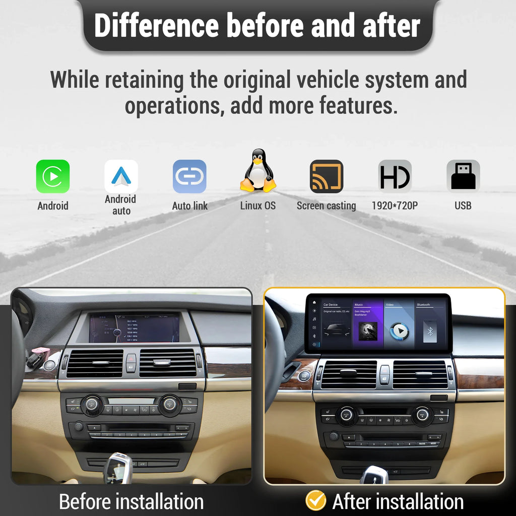 Linux Multimedia Screen System Left Hand Drive For BMW X5 E70 X6 E71 2007-2011 2012 2013 2