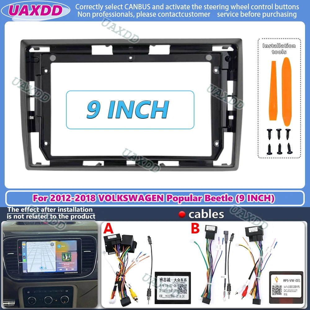 9 Inch Car Frame Fascia Fitting Kit Adapter Canbus Android Radio Audio Dash Panel Bezel Fo