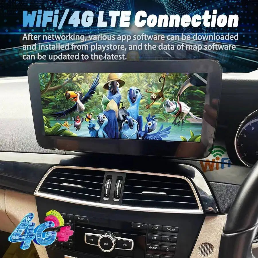 Carplay Screen Stereo Navi Car Radio For Mercedes Benz C Class W204 2011-2014 CarPlay BT A