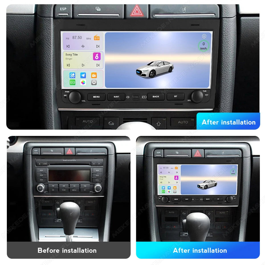 MEKEDE&NAVIFLY Intelligent Car audio radio system For Audi A4 2000-2009 B6 B7 S4 B7 B6 RS4