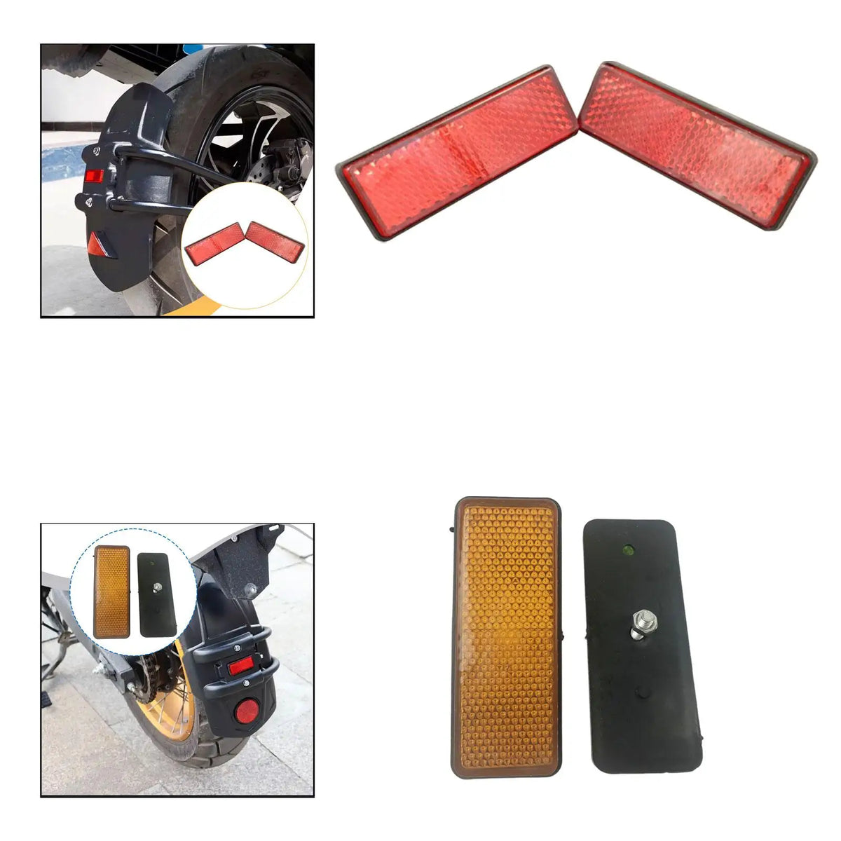 2x Rectangular Reflectors Professional Replace Parts Reflective Panel Simple Installation Attach - Automotive LED Light