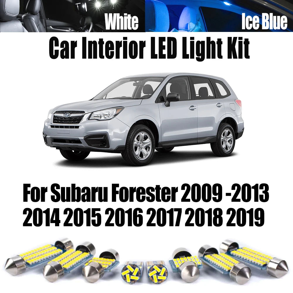 10-Piece LED Interior Light Kit for Subaru Forester 2010-2017 - Canbus Dome Map Door Trunk Bulbs | AUTOKITSHOP