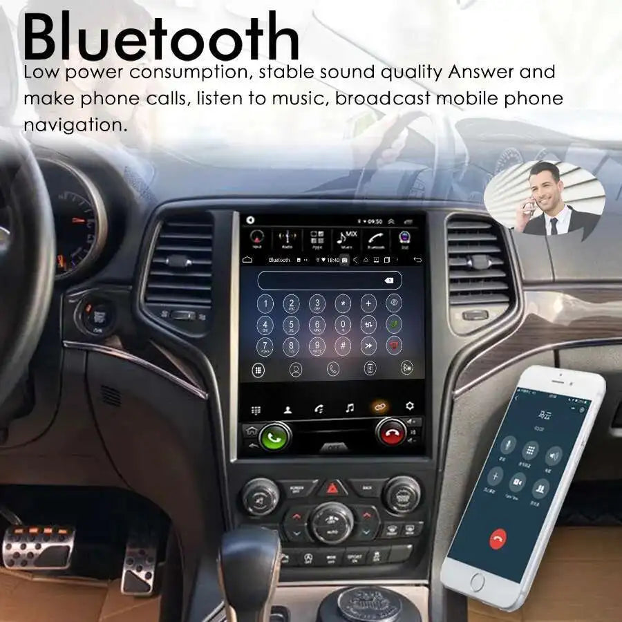 256GB Android 14 IPS Screen Car Radio GPS Navigation For JEEP Grand Cherokee Stereo Multim