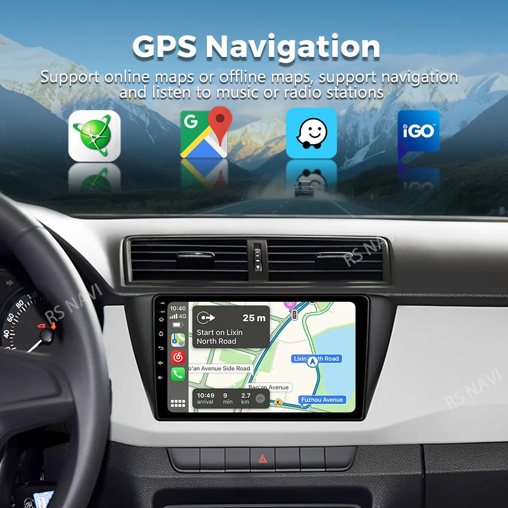 Android 16 For Skoda Fabia 2015 - 2019 2K QLED Android Car Radio Multimedia Video Player G