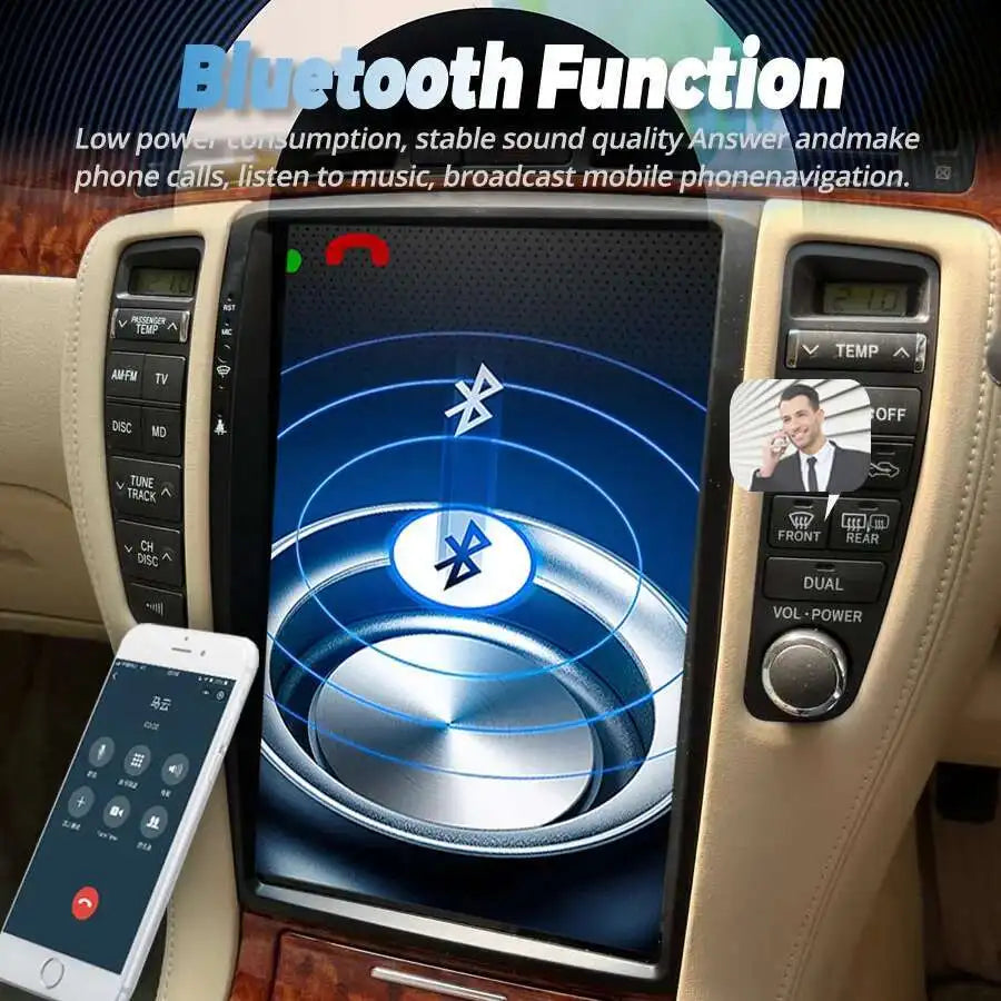 12.8" Android14 Screen Carplay For Toyota Crown GRS182 GRS184 2004 2005 2006 Auto Radio Ca