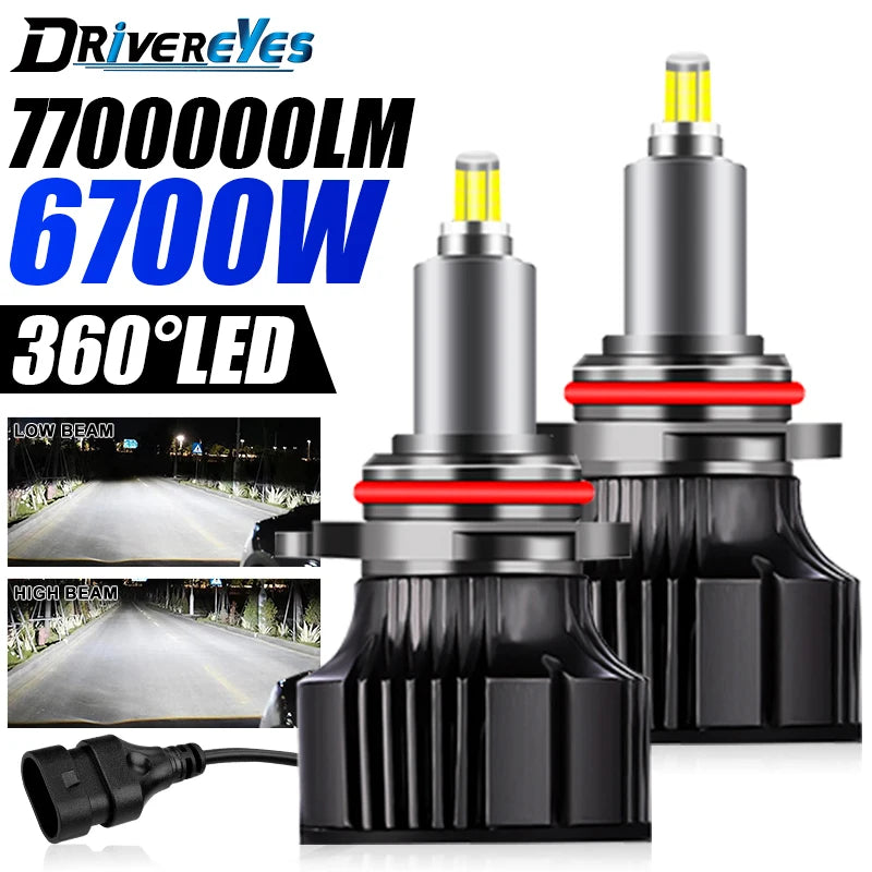 7700000LM 3D 360 H7 LED Car Headlight Bulb Canbus H8 H9 H11 Fog Lights 9006 HB4 9005 HB3 9