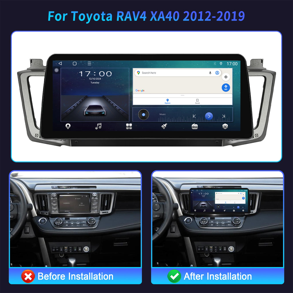 12.3 inch Car Radio Multimedia For Toyota RAV4 XA40 2012-2017 2018 2019 Android 14 Wireles