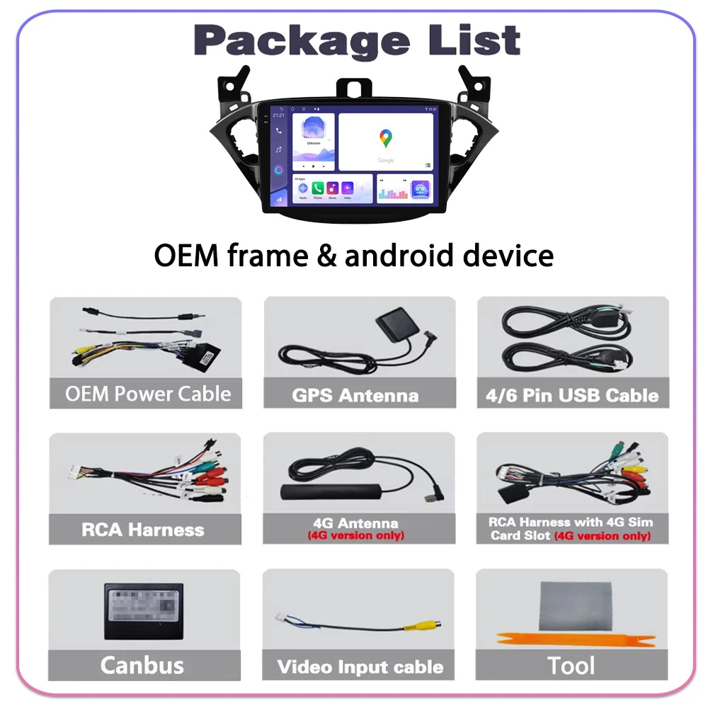 Android 16 Car Radio For Opel Corsa E 2014 2015 2016 2017 2018 2019 AUTO Multimedia Video