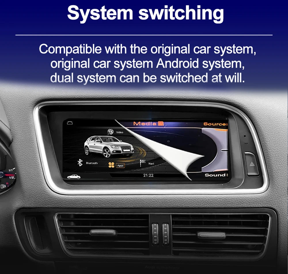 For Audi Q5 2008-2017 Android Auto Carplay Car Radio Multimedia Player Bluetooth GPS Navig