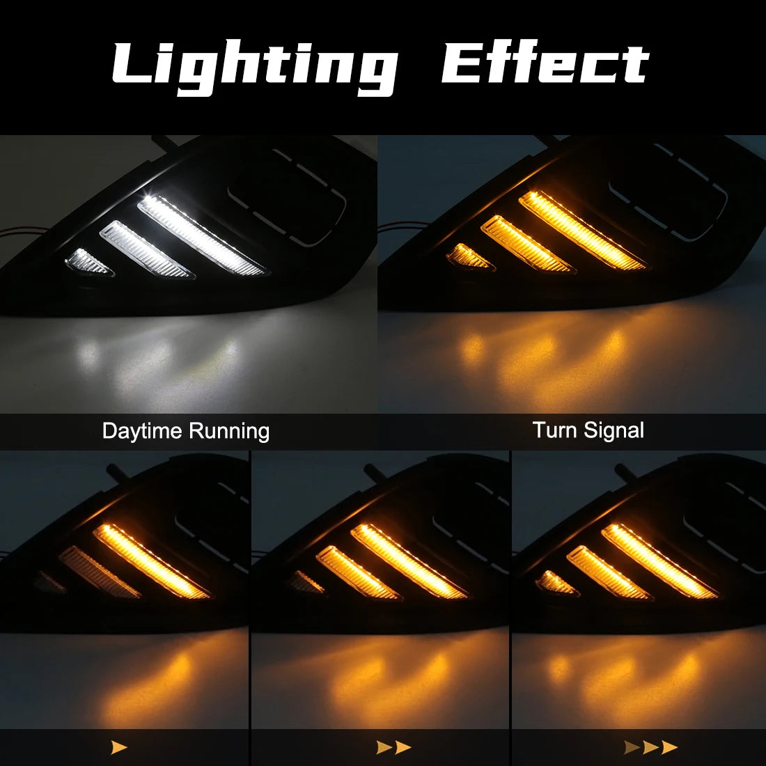 DRL Daytime Running Light For Toyota Highlander 2021 2022 Fog Lamp Daylights Dual Colors W | AUTOKITSHOP
